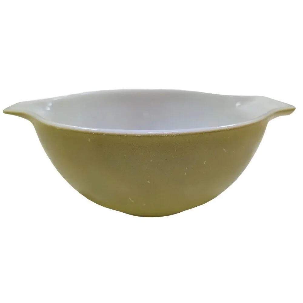Vintage Pyrex Avocado Green Cinderella Mixing Bowl #441 1.5 Pt 7
